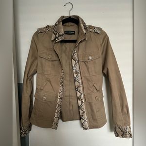 Dolce & Gabbana tan jacket with snakeskin accents
